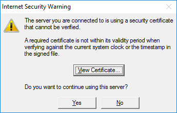 Outlook Internet Security Warning